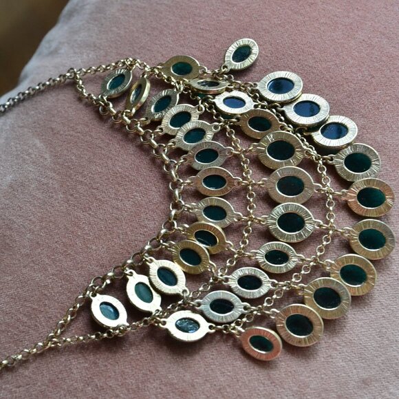 Classic Green Gemstone Bib Statement Necklace - Picture 8 of 8